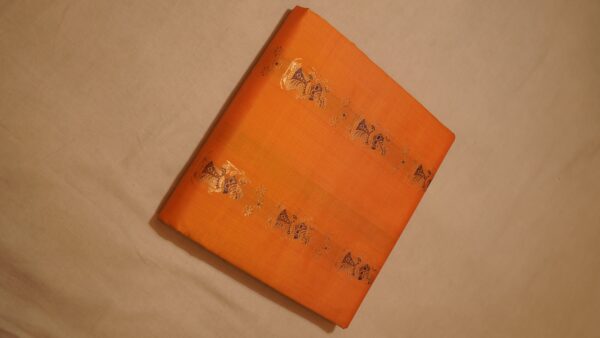 Sunlit Mina Charm: Bishnupur Baluchuri Saree in Golden Yellow - Image 4