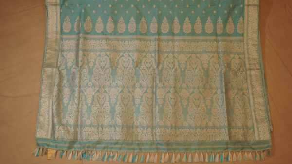 Serene Sky Blue: Pure Assam Silk Saree - Image 3