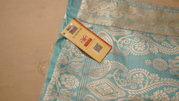 Serene Sky Blue: Pure Assam Silk Saree