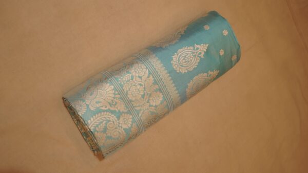 Serene Sky Blue: Pure Assam Silk Saree - Image 2